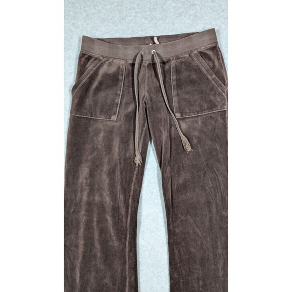 Juicy Couture Pants Women Petite Y2K Vintage Velour Flare Butt Snap Back Pockets - Picture 2 of 12